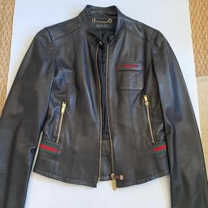 Gucci Leather Bomber Jacket (size s / 38) (NEW)